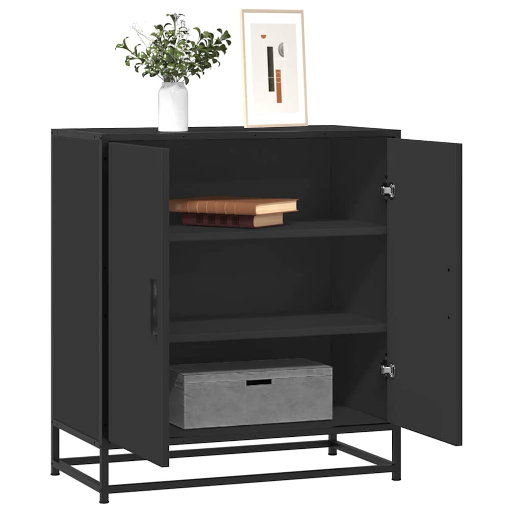 foto del prodotto credenza rovere nera 68x35x76 cm in truciolato e metallo