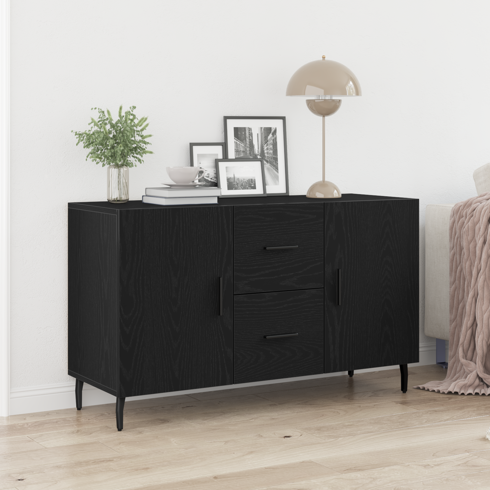 foto del prodotto credenza rovere nero 100 x 36 x 60 cm legno multistrato vidaxl