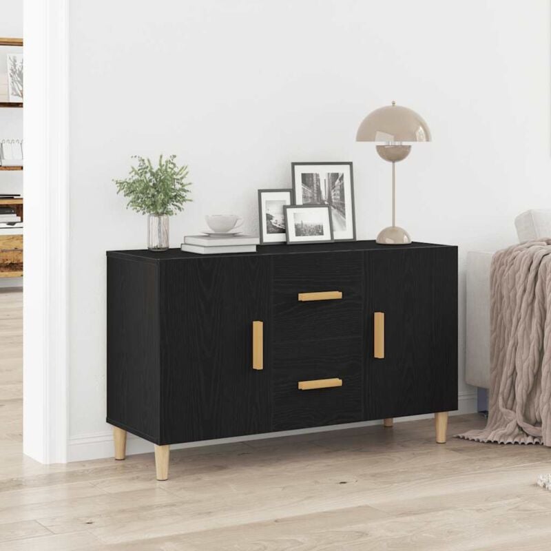 foto del prodotto credenza rovere nero 100x36x60 cm in legno multistrato vidaxl