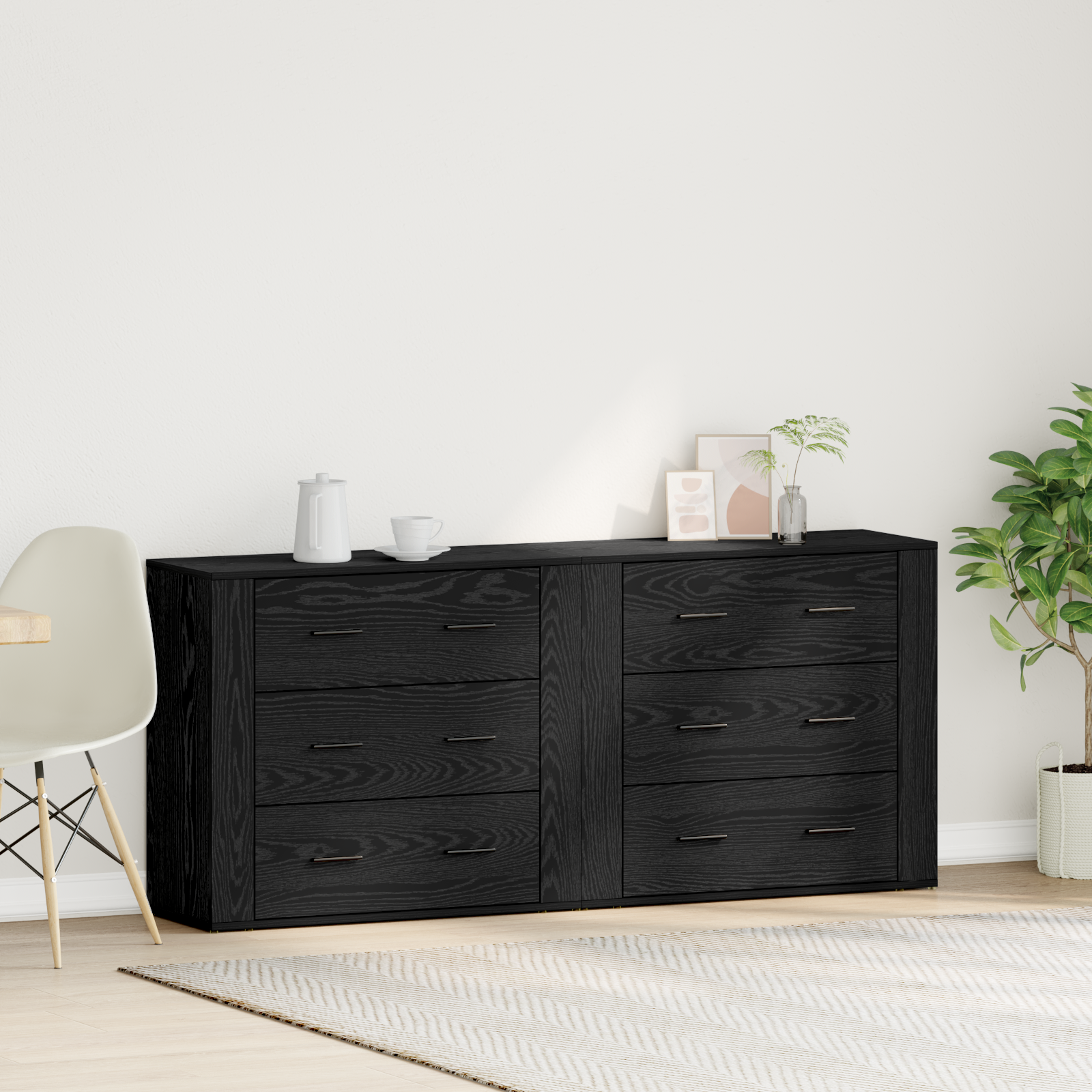foto del prodotto credenza rovere nero 160 x 33 x 70 cm legno multistrato vidaxl