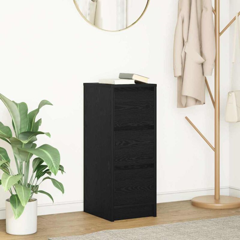 foto del prodotto credenza rovere nero 29,5x34x76 cm in legno multistrato vidaxl