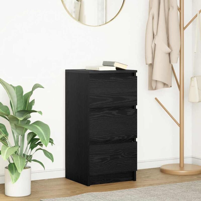 foto del prodotto credenza rovere nero 37,5x35x76 cm in legno multistrato vidaxl