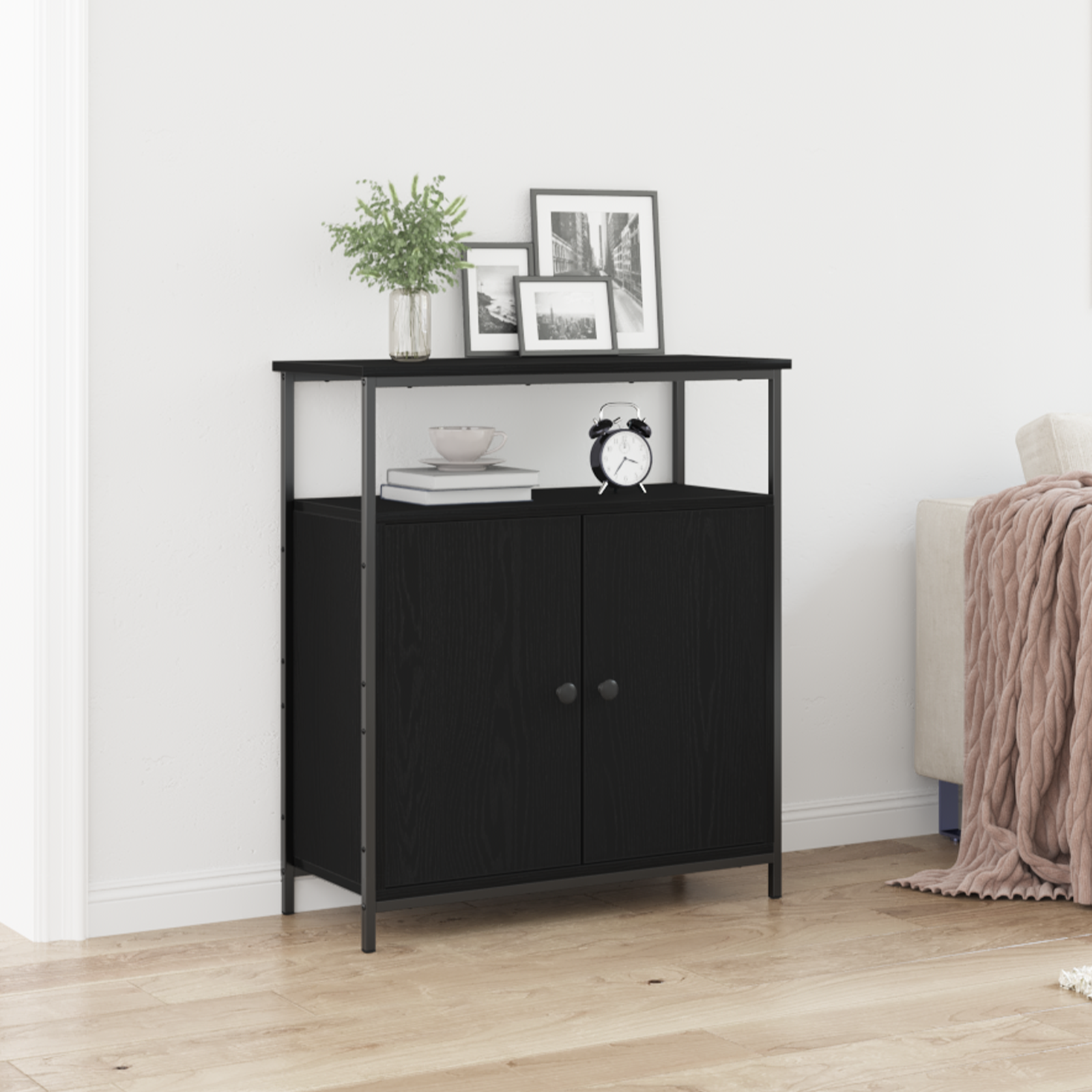foto del prodotto credenza rovere nero 70 x 30 x 80 cm legno multistrato vidaxl