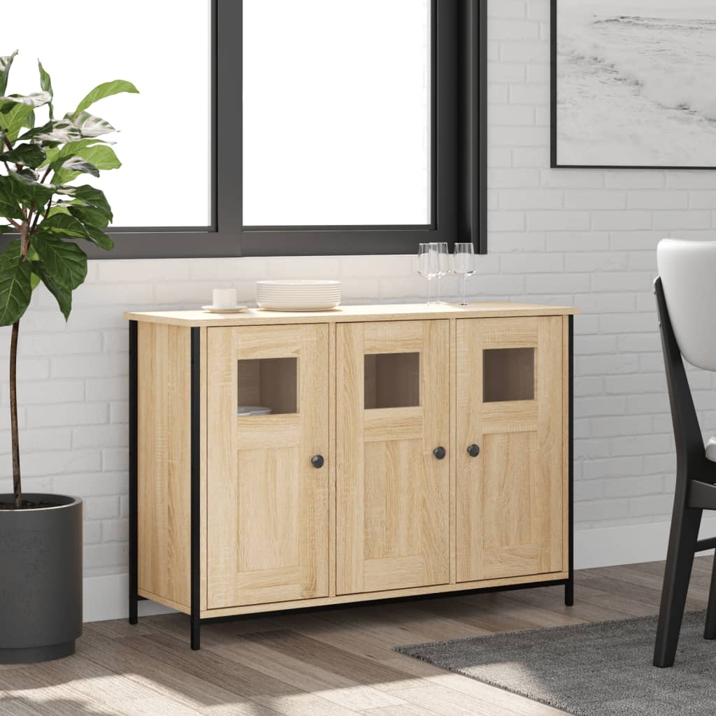 foto del prodotto credenza rovere sonoma 100x35x70 cm in legno multistratocod mxl 83406