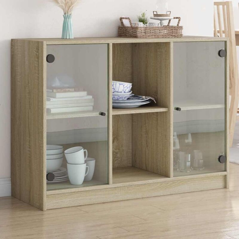 foto del prodotto credenza rovere sonoma 102x37x75,5 cm in legno multistrato vidaxl