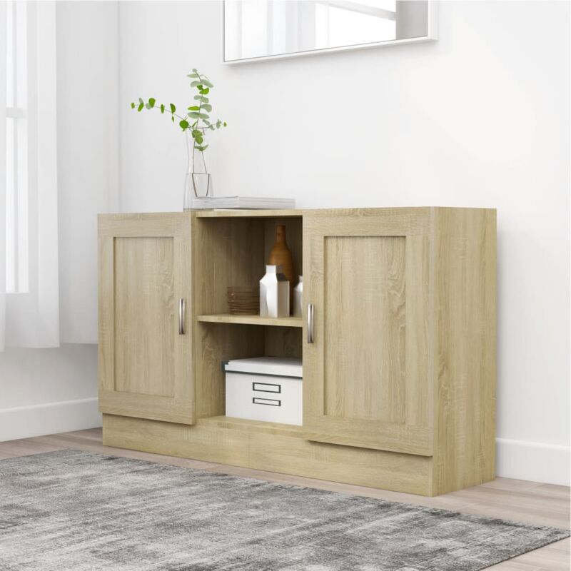 foto del prodotto credenza rovere sonoma 120x30,5x70 cm in legno multistrato vidaxl