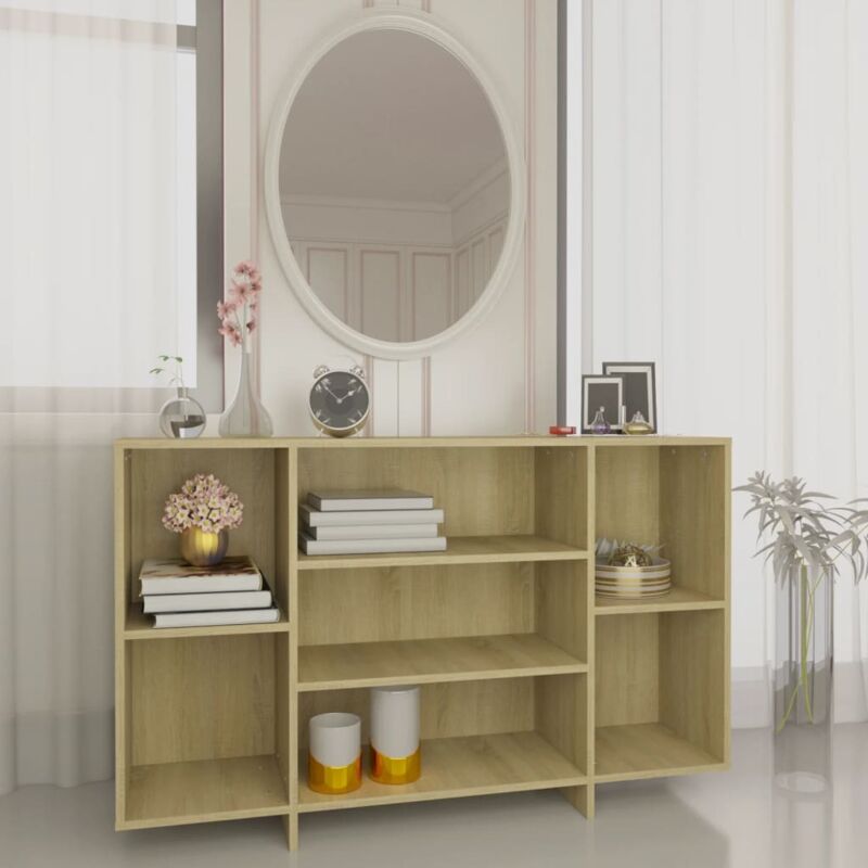 foto del prodotto credenza rovere sonoma 120x30x75 cm in truciolato cod mxl 16952