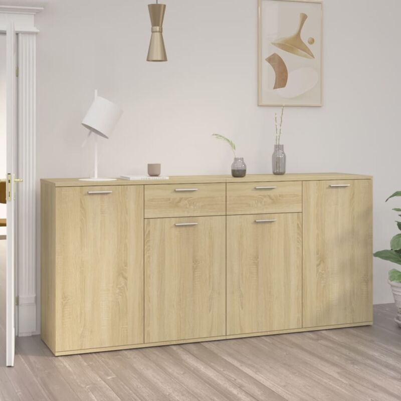 foto del prodotto credenza rovere sonoma 160x36x75 cm in legno multistrato - vidaxl