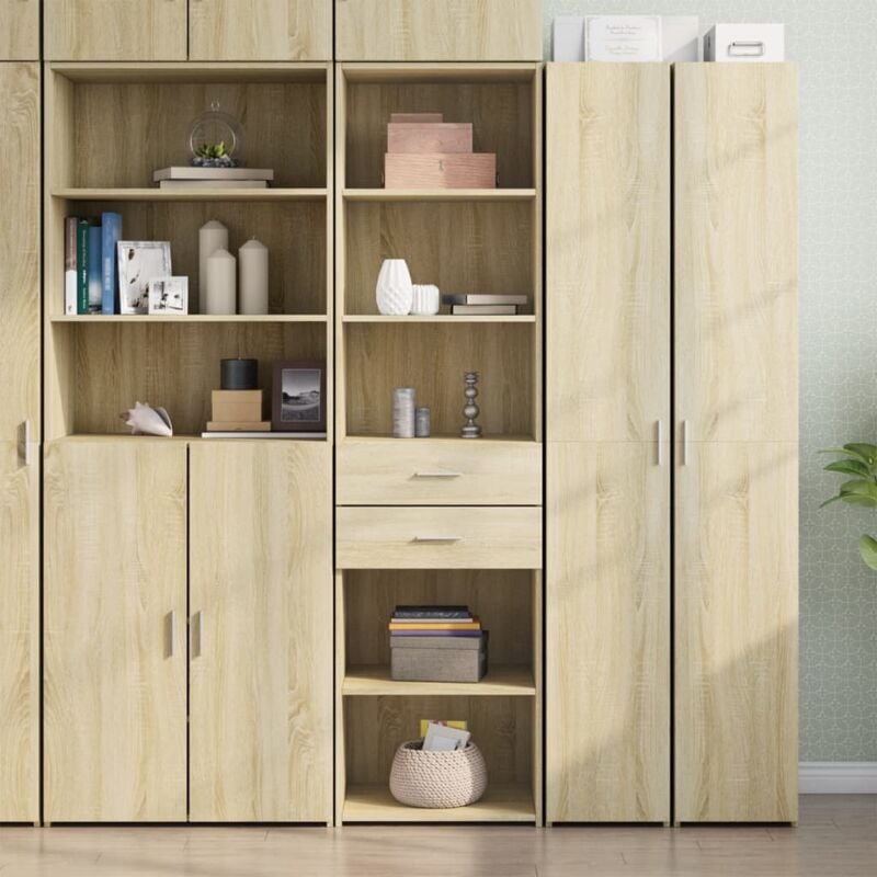 foto del prodotto credenza rovere sonoma 50x42,5x185 cm in legno multistrato vidaxl