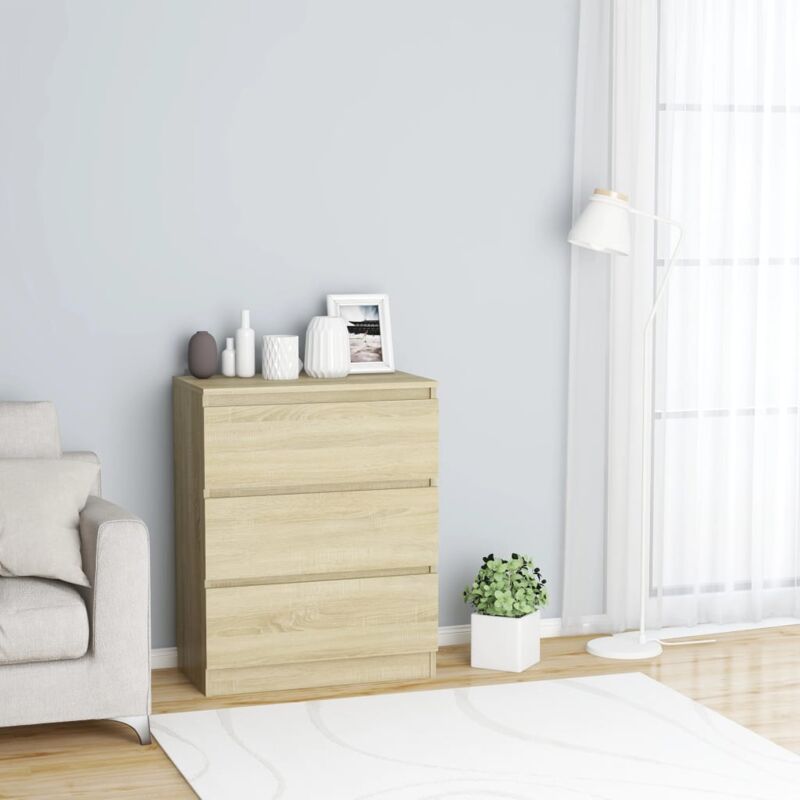 foto del prodotto credenza rovere sonoma 60x35x76 cm in legno multistrato vidaxl