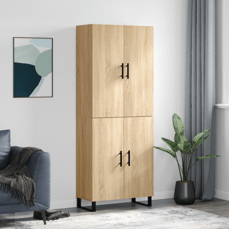 foto del prodotto credenza rovere sonoma 69,5x34x180 cm in legno multistrato vidaxl