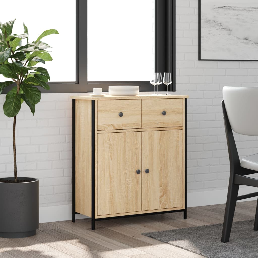 foto del prodotto credenza rovere sonoma 70x30x80 cm in legno multistrato