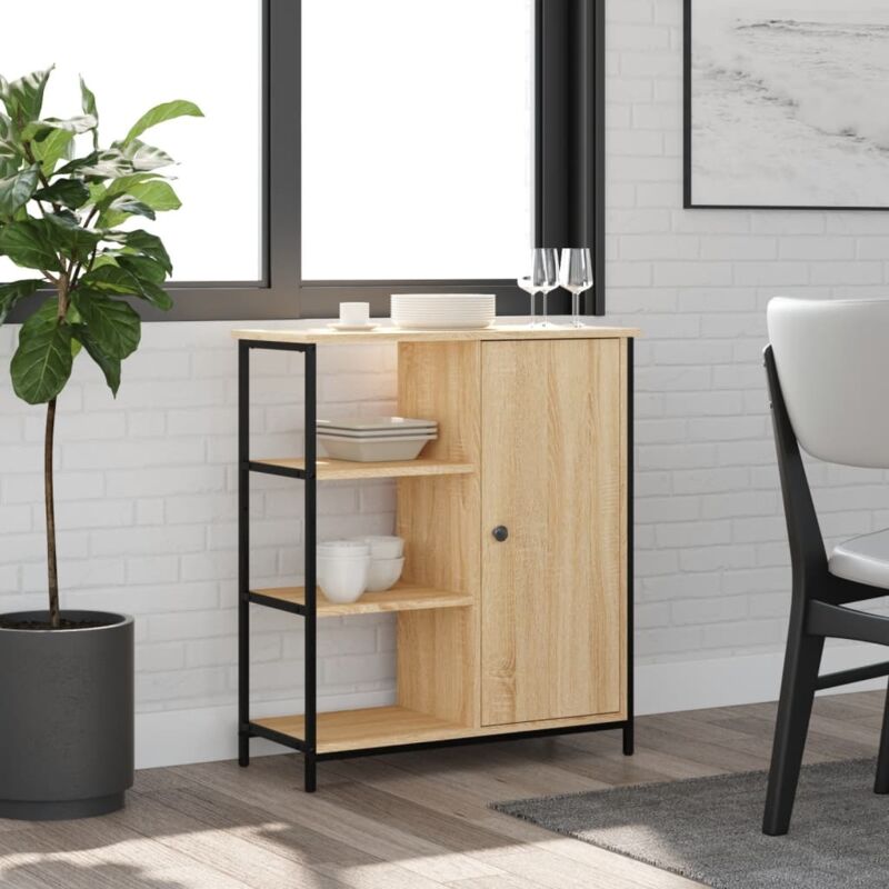 foto del prodotto credenza rovere sonoma 70x30x80 cm in legno multistrato - vidaxl