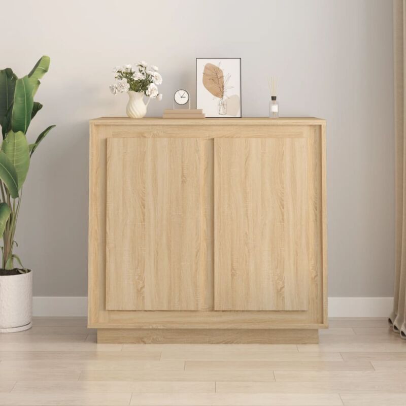 foto del prodotto credenza rovere sonoma 80x34x75 cm in legno multistrato vidaxl