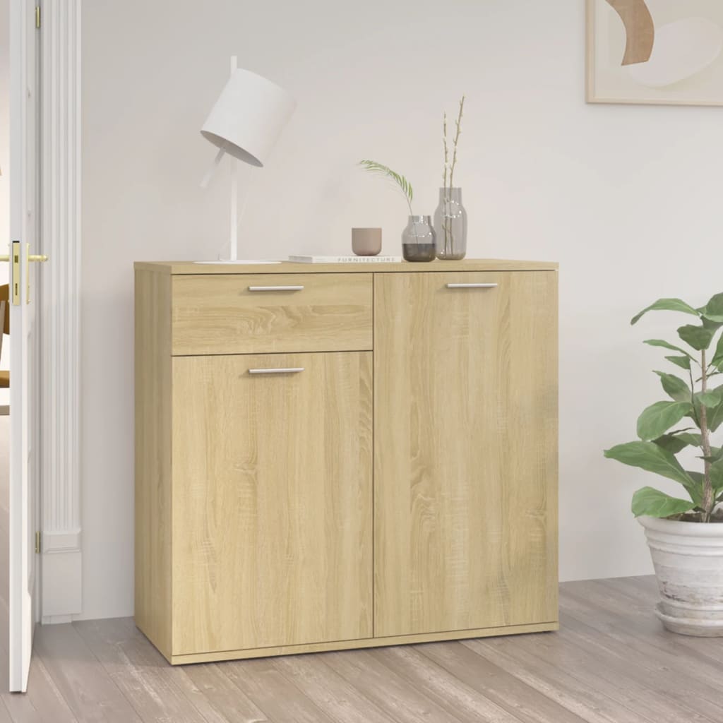 foto del prodotto credenza rovere sonoma 80x36x75 cm in truciolato