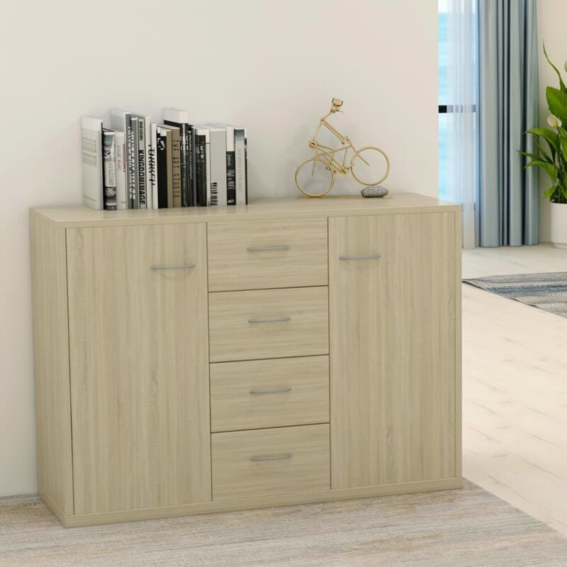 foto del prodotto credenza rovere sonoma 88x30x65 cm in legno multistrato vidaxl