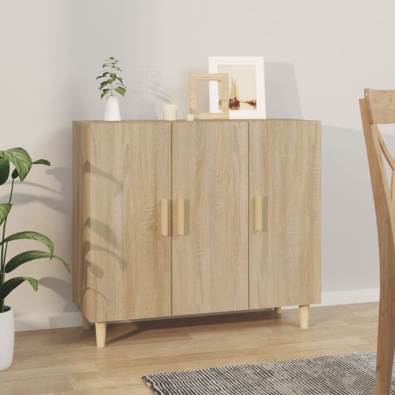 foto del prodotto credenza rovere sonoma 90x34x80 cm in legno multistrato vidaxl
