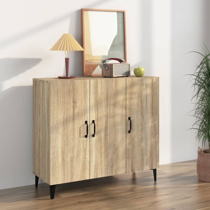 foto del prodotto credenza rovere sonoma 90x34x80 cm in legno multistrato vidaxl