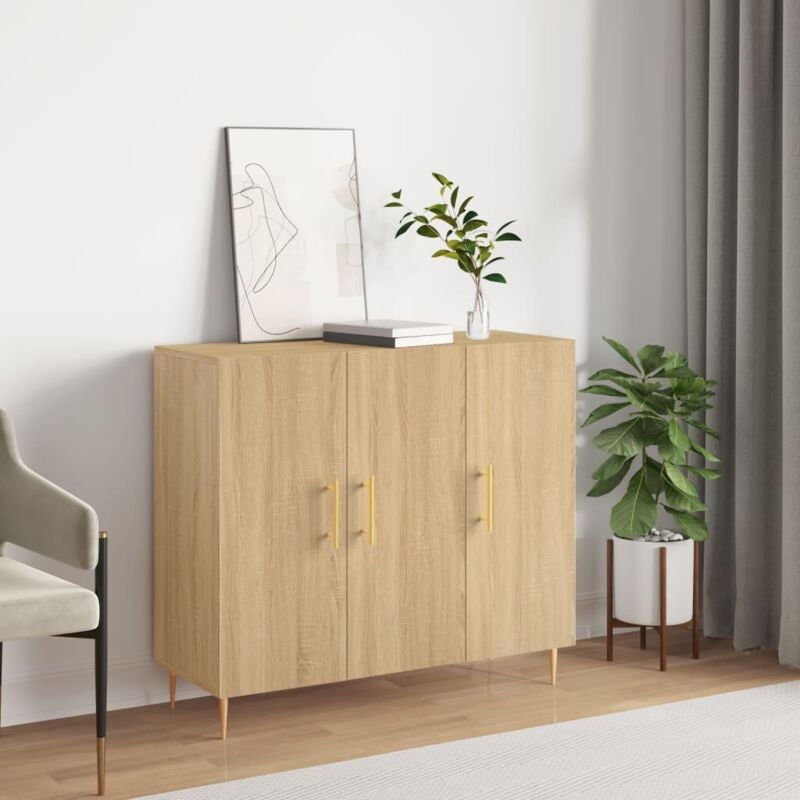 foto del prodotto credenza rovere sonoma 90x34x80 cm in legno multistrato vidaxl