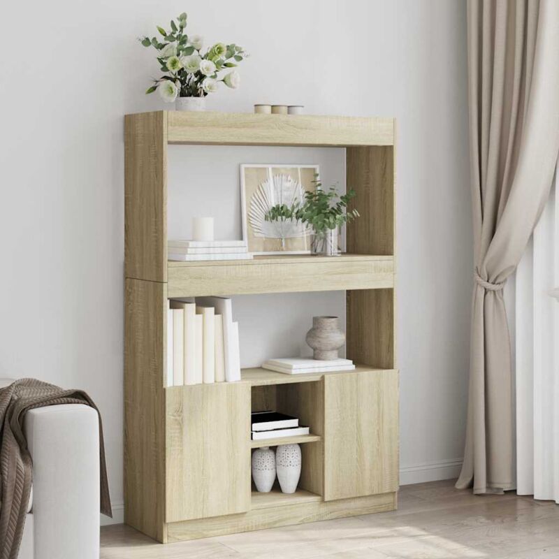 foto del prodotto credenza rovere sonoma 92x33x140 cm in legno multistrato vidaxl