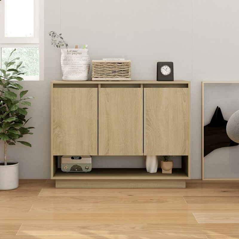 foto del prodotto credenza rovere sonoma 97x31x75 cm in truciolato - vidaxl