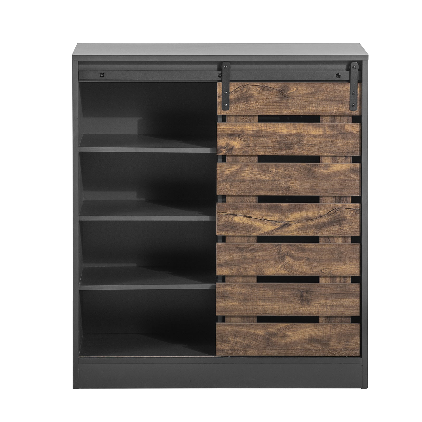 foto del prodotto credenza scarpiera con anta scorrevole armadio ingresso grigio fsb65 hgsobuy