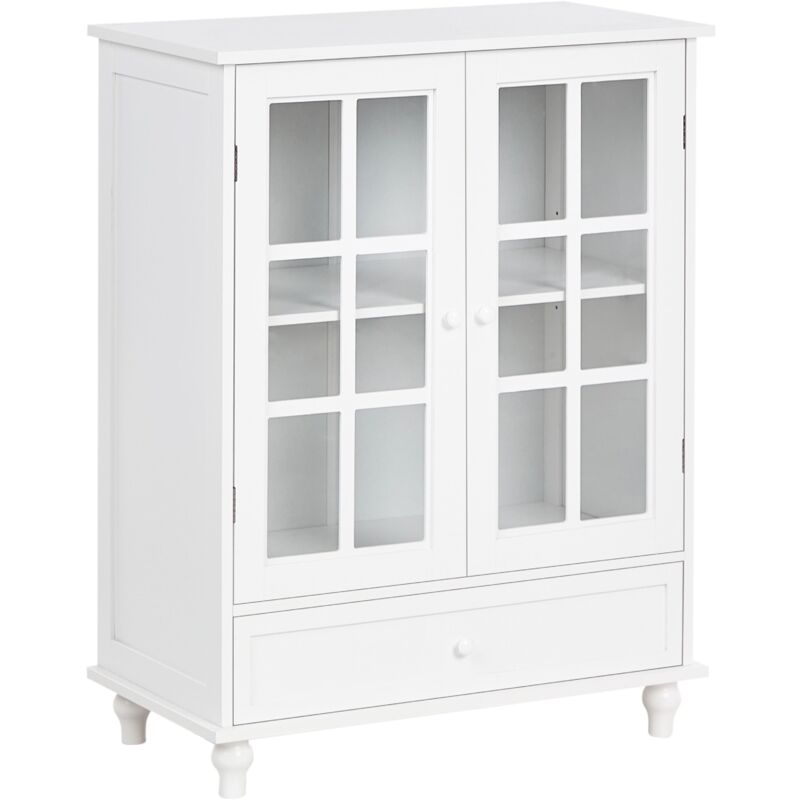 foto del prodotto credenza soggiorno camera da letto armadio 2 ante con cassetto mdf bianco carlet
