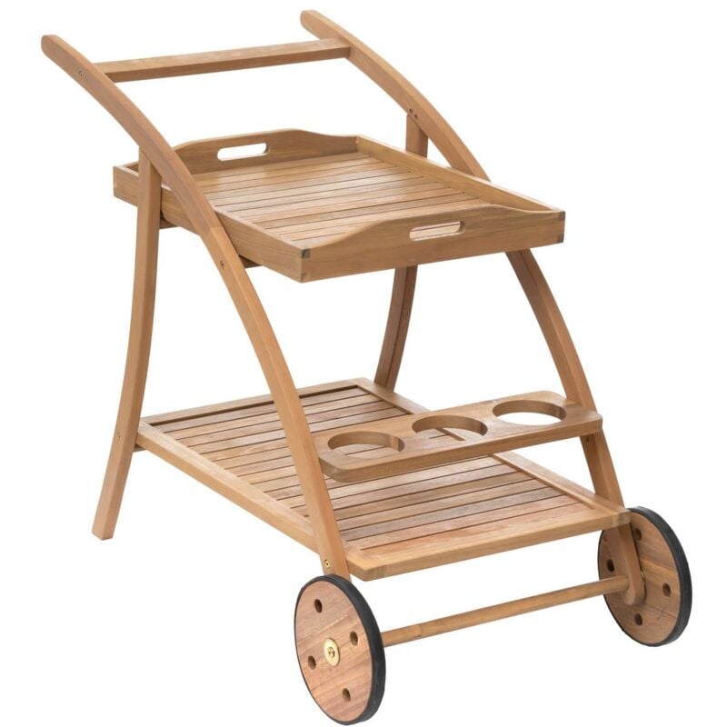 foto del prodotto credenza tiwi a 2 piani, 2 ruote in acacia hesp ride