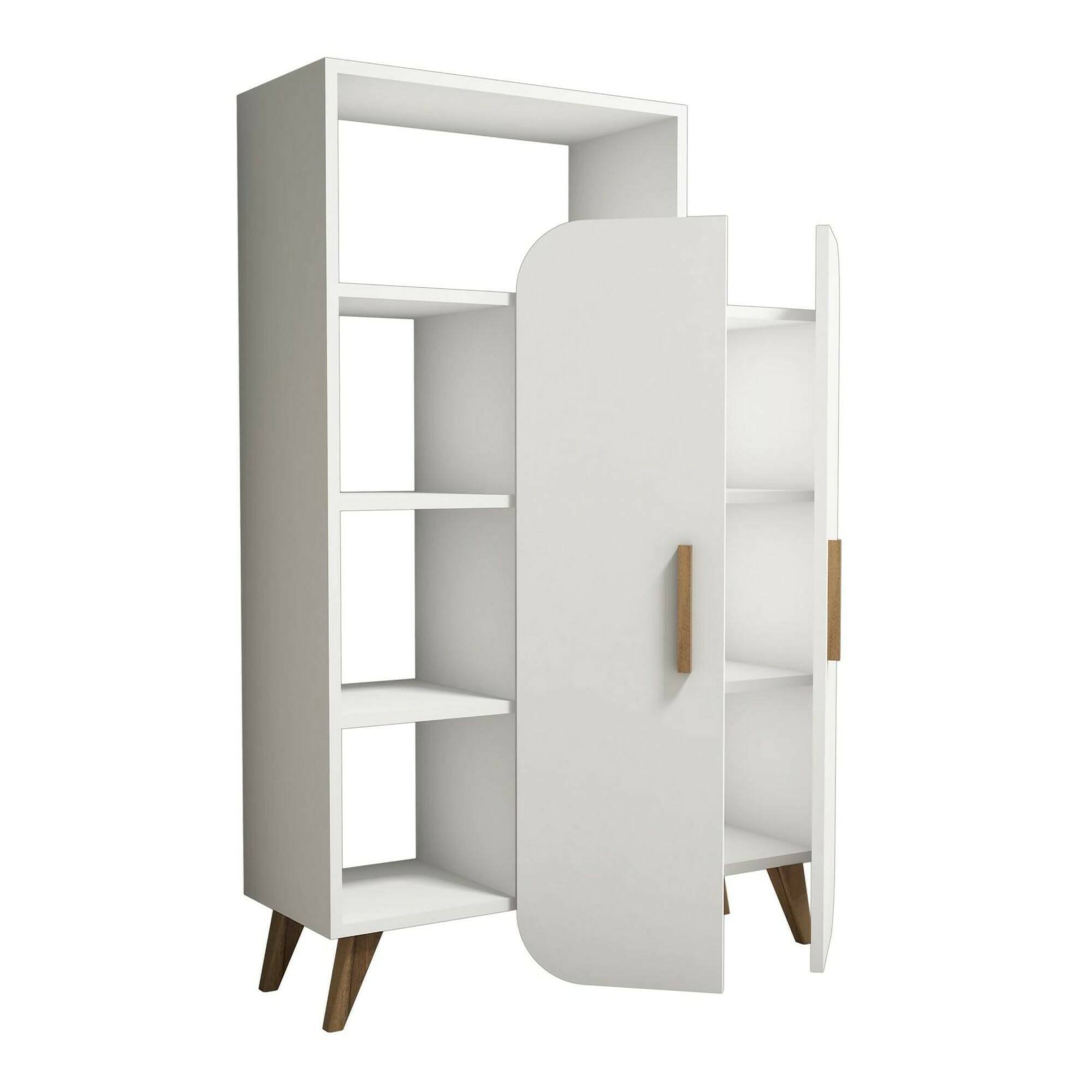 foto del prodotto credenza tormalina, buffet da soggiorno, madia da salotto, dispensa da cucina, 90x32h132 cm, bianco
