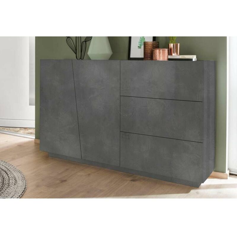 foto del prodotto credenza vega moderna 2 ante battente 3 cassetti 140 ardesia