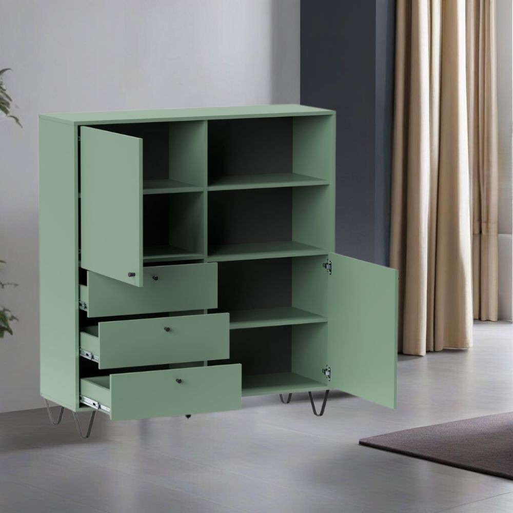 foto del prodotto credenza verde 123.6x40x135.2 cm