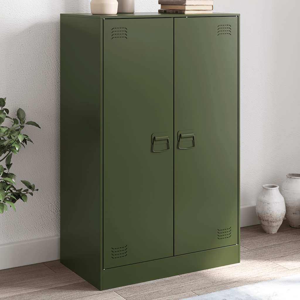 foto del prodotto credenza verde oliva 67x39x107 cm in acciaio