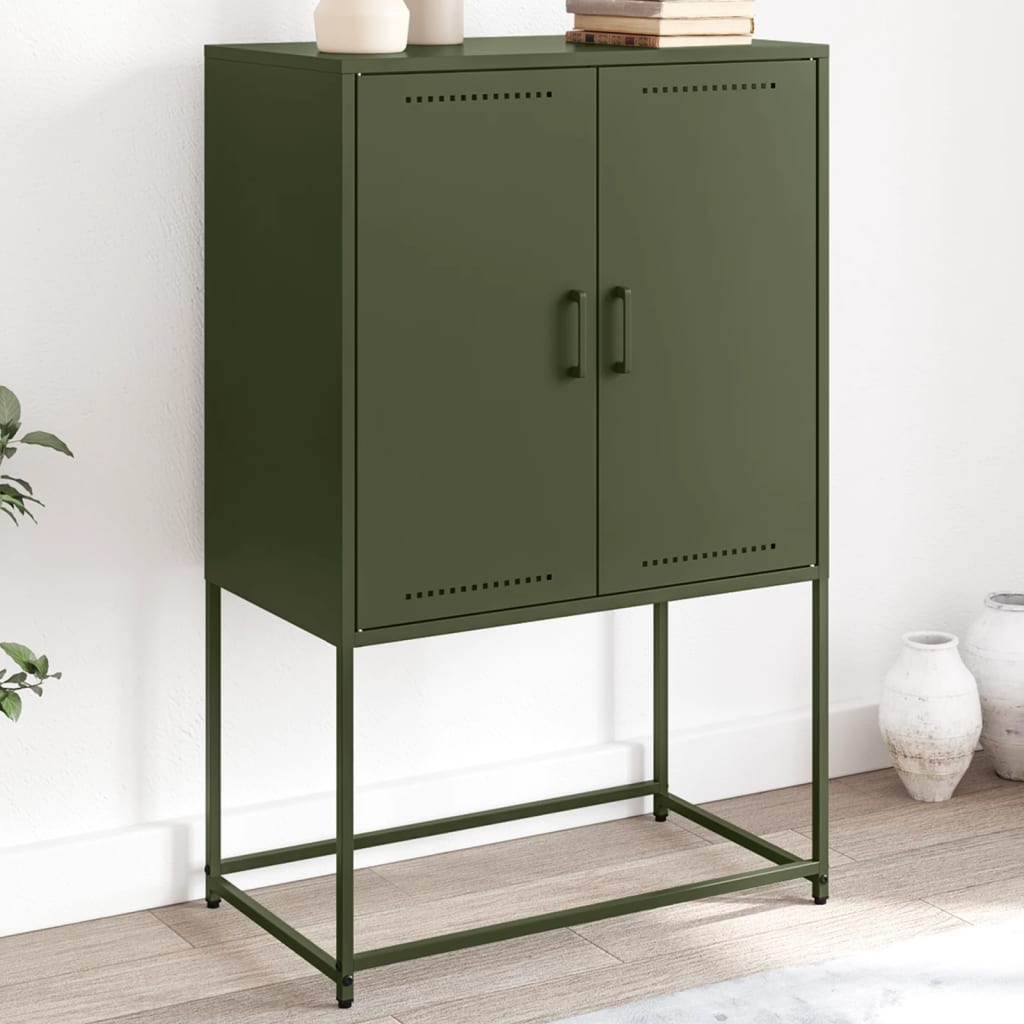 foto del prodotto credenza verde oliva 68,5x38,5x107 cm in acciaio