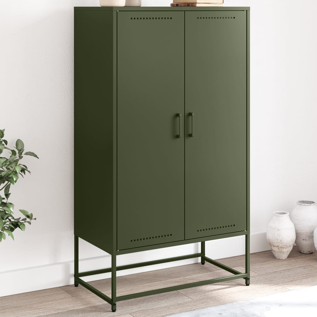 foto del prodotto credenza verde oliva 68,5x38,5x123,5 cm in acciaio