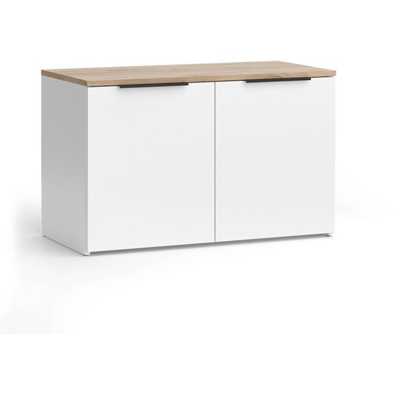 foto del prodotto credenza wido, bianco, 80 x 50 cm con 2 porte, vicco