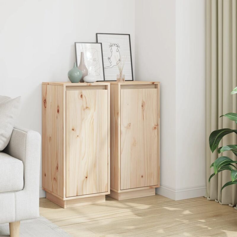 foto del prodotto credenze 2 pz 31,5x34x75 cm in legno massello di pino vidaxl
