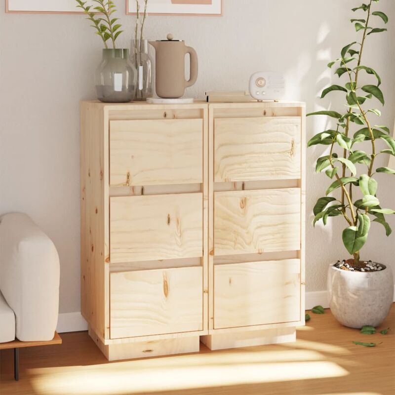 foto del prodotto credenze 2 pz 32x34x75 cm in legno massello di pino vidaxl