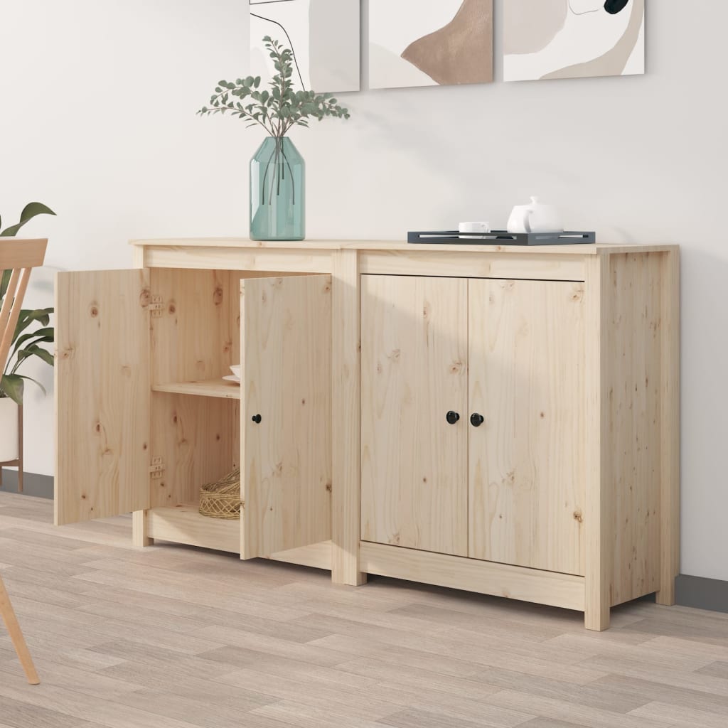 foto del prodotto credenze 2 pz 70x35x80 cm in legno massello di pino cod mxl 12355