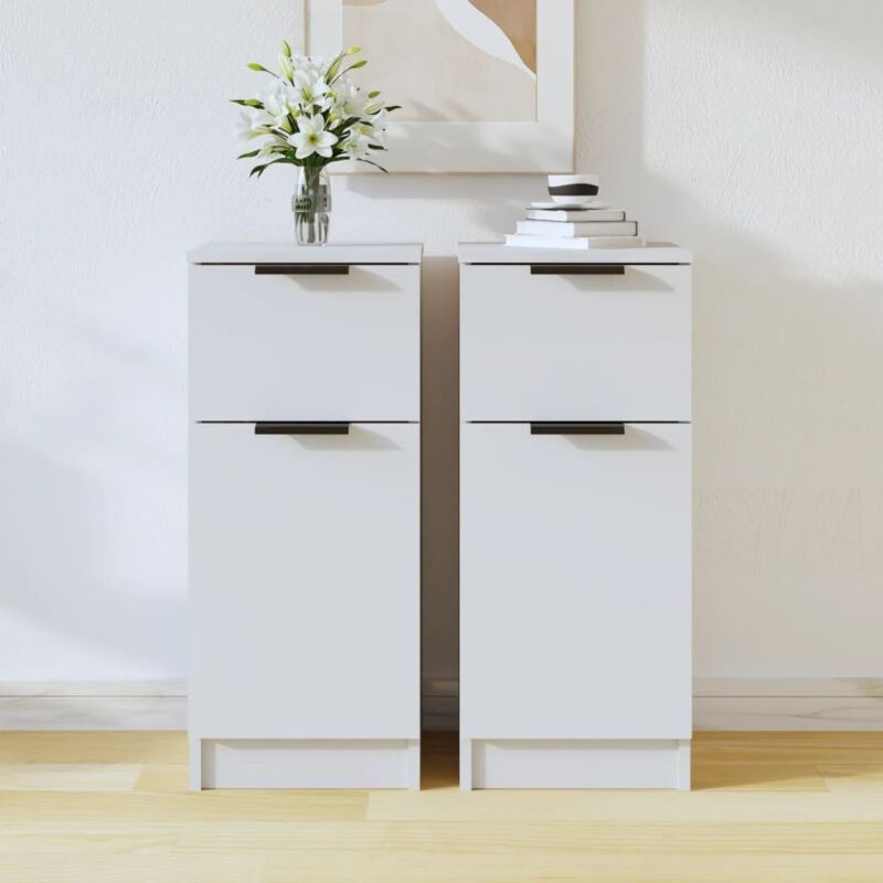 foto del prodotto credenze 2 pz bianche 30x30x70 cm in legno multistrato vidaxl
