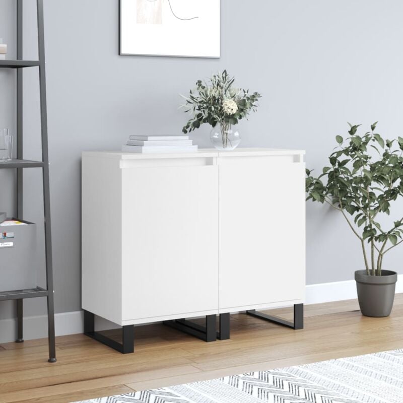 foto del prodotto credenze 2 pz bianche 40x35x70 cm in legno multistrato vidaxl