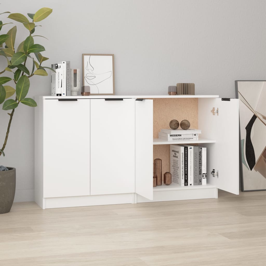 foto del prodotto credenze 2 pz bianche 60x30x70 cm in legno multistrato vidaxl