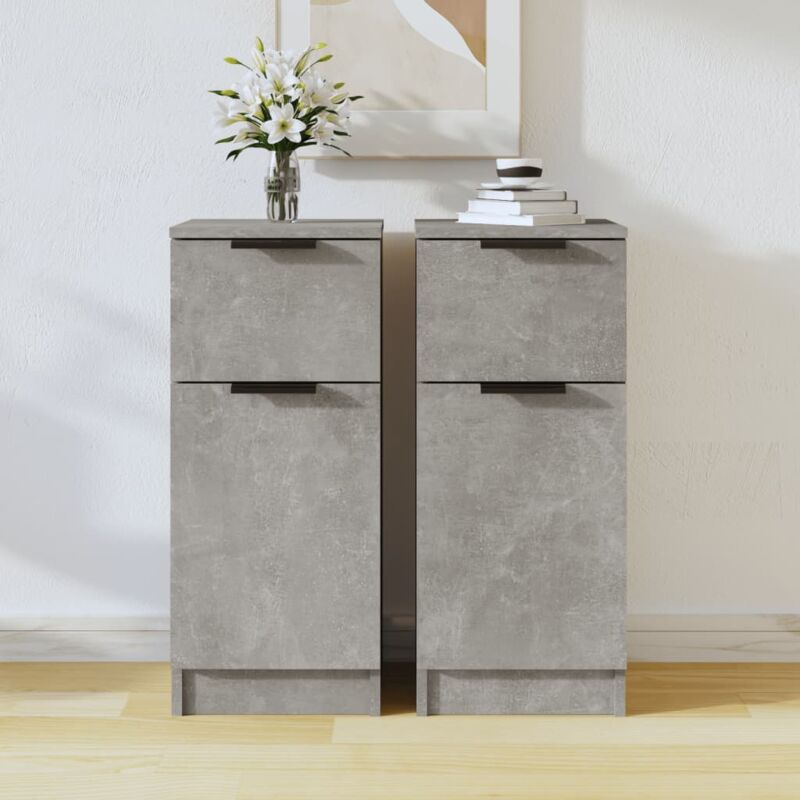 foto del prodotto credenze 2 pz grigio cemento 30x30x70 cm in legno multistrato vidaxl