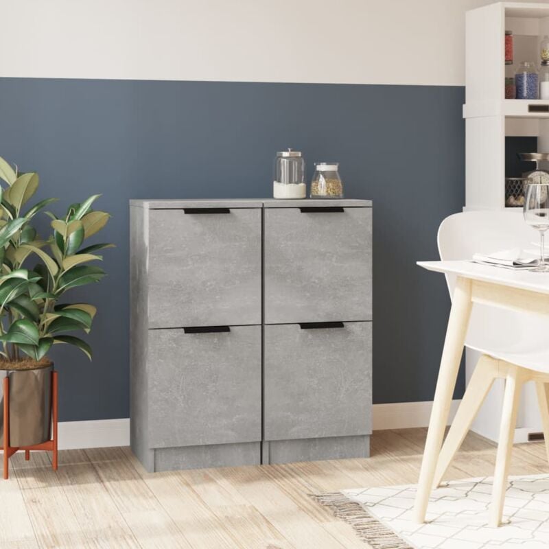 foto del prodotto credenze 2 pz grigio cemento 30x30x70 cm in legno multistrato vidaxl