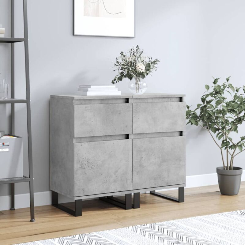 foto del prodotto credenze 2 pz grigio cemento 40x35x70 cm in legno multistrato vidaxl