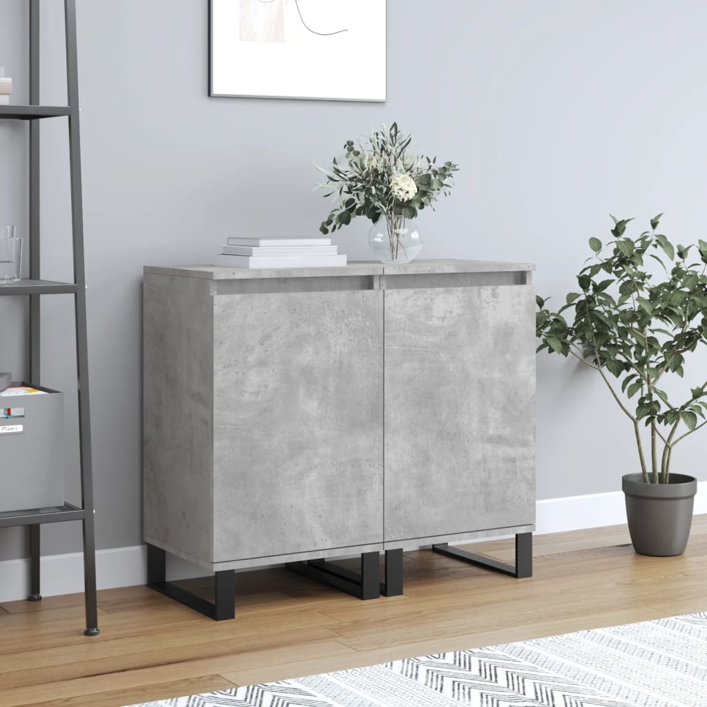 foto del prodotto credenze 2 pz grigio cemento 40x35x70 cm in legno multistratocod mxl 103734
