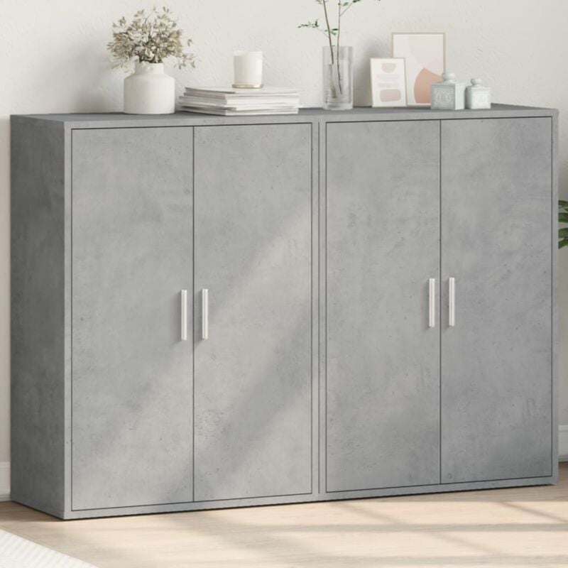 foto del prodotto credenze 2 pz grigio cemento 60x31x84 cm in legno multistrato vidaxl