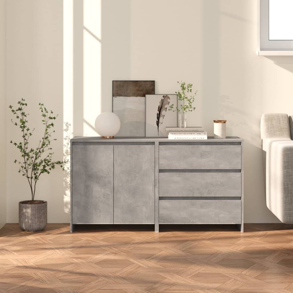 foto del prodotto credenze 2 pz grigio cemento in legno multistrato vidaxl