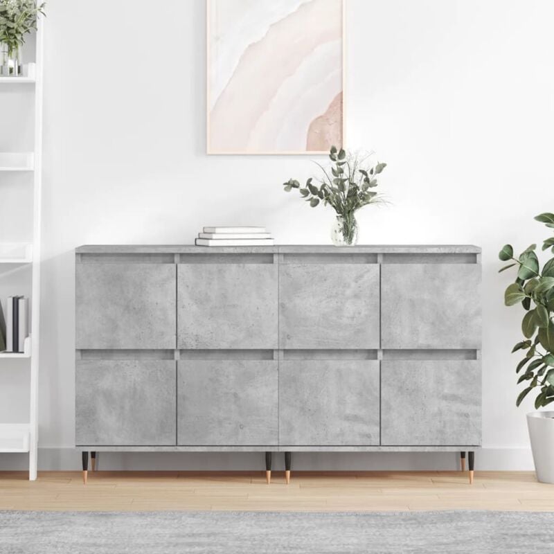 foto del prodotto credenze 2 pz grigio cemento in legno multistrato vidaxl