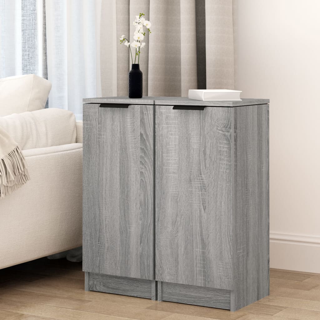foto del prodotto credenze 2 pz grigio sonoma 30x30x70 cm in legno multistrato cod mxl 18269