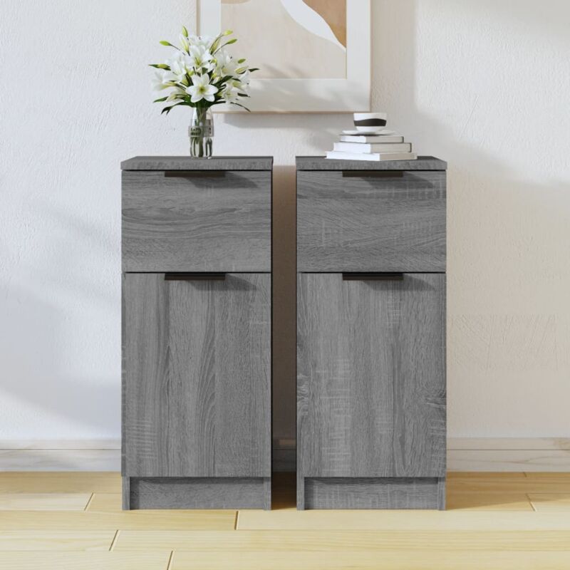 foto del prodotto credenze 2 pz grigio sonoma 30x30x70 cm in legno multistrato vidaxl